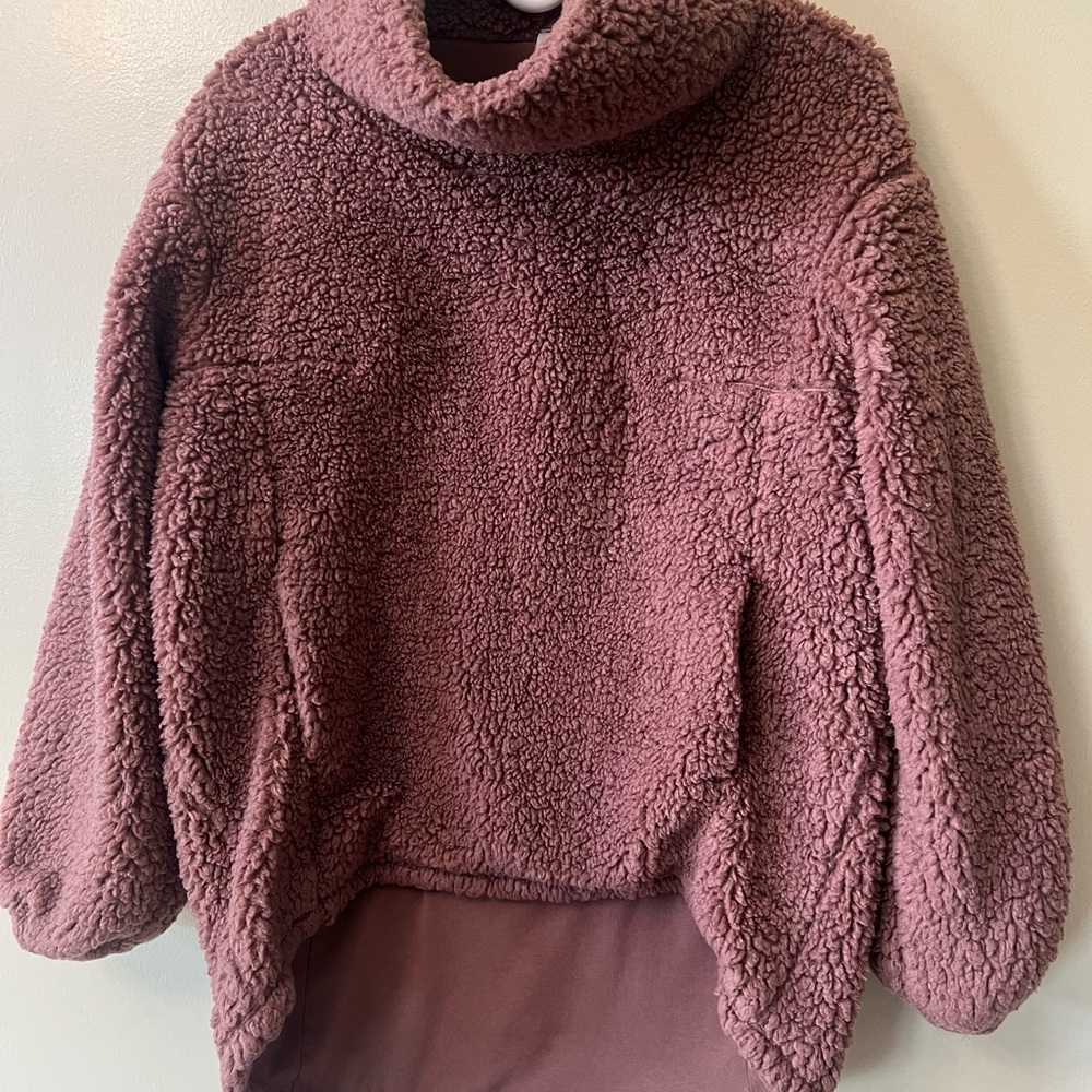 Lululemon Warmth Restore Long Pullover Fleece Smoky Topaz Women’s 4 Sherpa